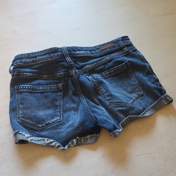 Blank‎ NYC Dark Blue Distressed Jean Shorts - Picture 2 of 2